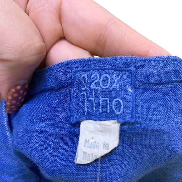 120% Lino Blue Linen Shift Dress Size 6 - Picture 5 of 6